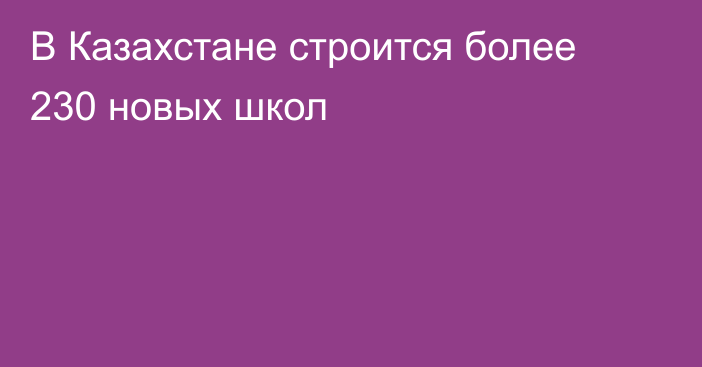 В Казахстане строится более 230 новых школ