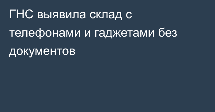 ГНС выявила склад с телефонами и гаджетами без документов