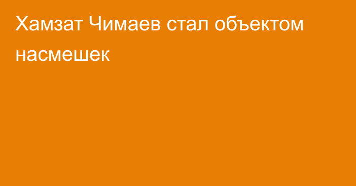 Хамзат Чимаев стал объектом насмешек