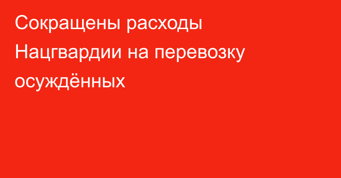 Сокращены расходы Нацгвардии на перевозку осуждённых