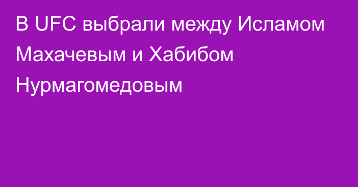 В UFC выбрали между Исламом Махачевым и Хабибом Нурмагомедовым