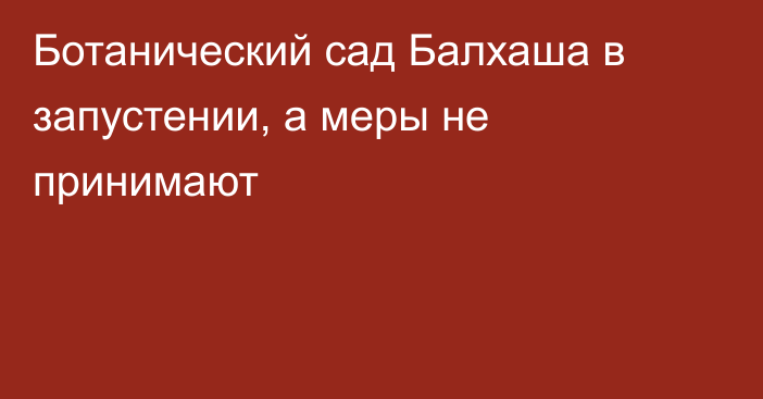 Ботанический сад Балхаша в запустении, а меры не принимают
