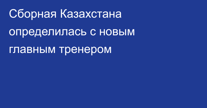 Сборная Казахстана определилась с новым главным тренером