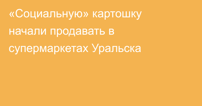 «Социальную» картошку начали продавать в супермаркетах Уральска