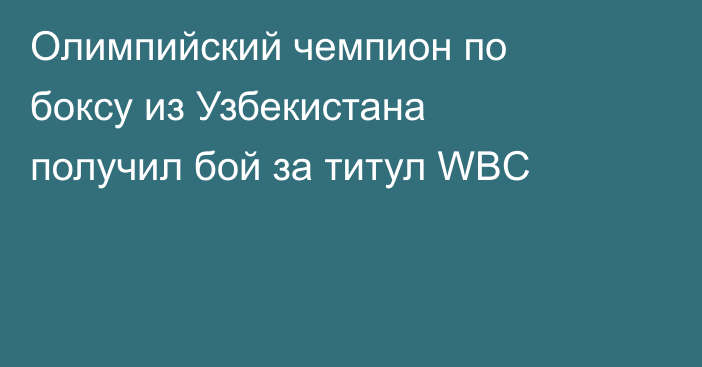 Олимпийский чемпион по боксу из Узбекистана получил бой за титул WBC