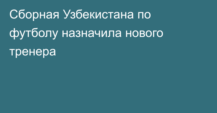 Сборная Узбекистана по футболу назначила нового тренера