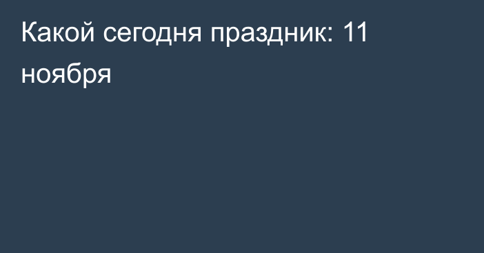 Какой сегодня праздник: 11 ноября