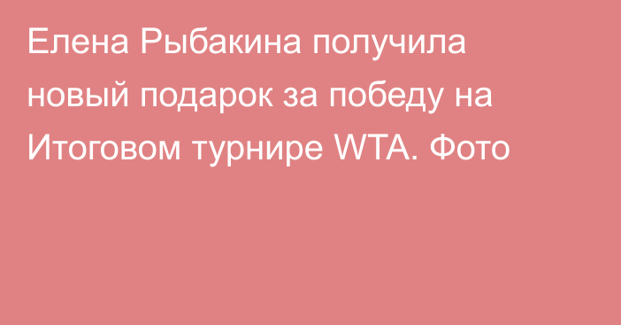 Елена Рыбакина получила новый подарок за победу на Итоговом турнире WTA. Фото