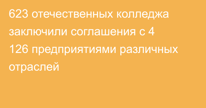 623 отечественных колледжа заключили соглашения с 4 126 предприятиями различных отраслей