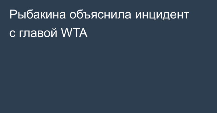 Рыбакина объяснила инцидент с главой WTA