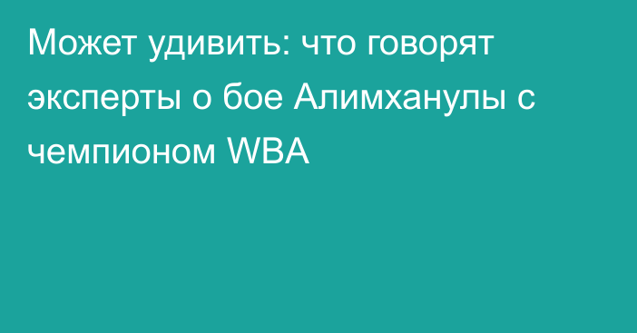 Может удивить: что говорят эксперты о бое Алимханулы с чемпионом WBA