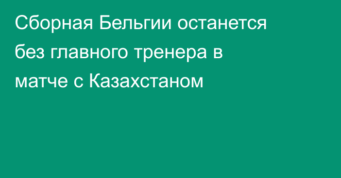 Сборная Бельгии останется без главного тренера в матче с Казахстаном