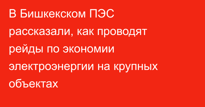 В Бишкекском ПЭС рассказали, как проводят рейды по экономии электроэнергии на крупных объектах