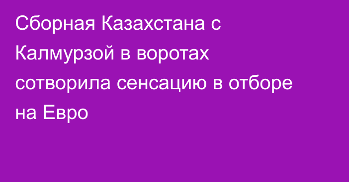 Сборная Казахстана с Калмурзой в воротах сотворила сенсацию в отборе на Евро