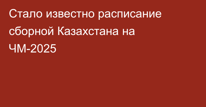 Стало известно расписание сборной Казахстана на ЧМ-2025