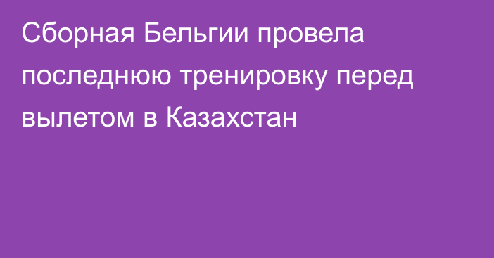 Сборная Бельгии провела последнюю тренировку перед вылетом в Казахстан