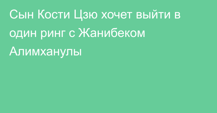 Сын Кости Цзю хочет выйти в один ринг с Жанибеком Алимханулы