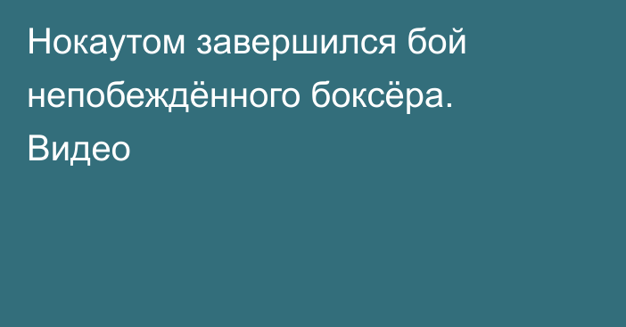 Нокаутом завершился бой непобеждённого боксёра. Видео