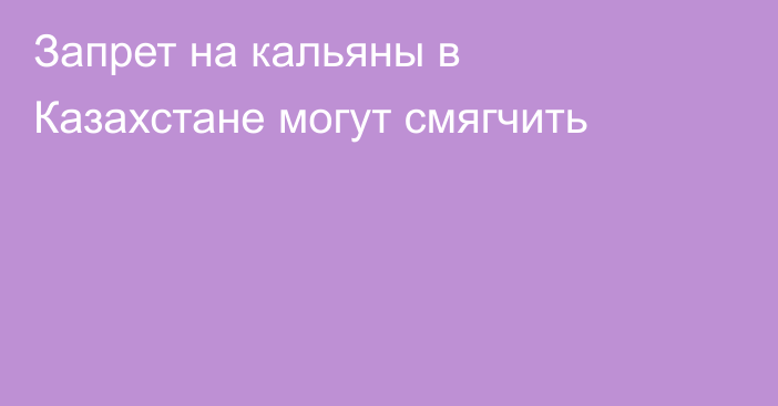 Запрет на кальяны в Казахстане могут смягчить