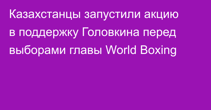 Казахстанцы запустили акцию в поддержку Головкина перед выборами главы World Boxing