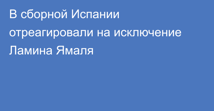 В сборной Испании отреагировали на исключение Ламина Ямаля