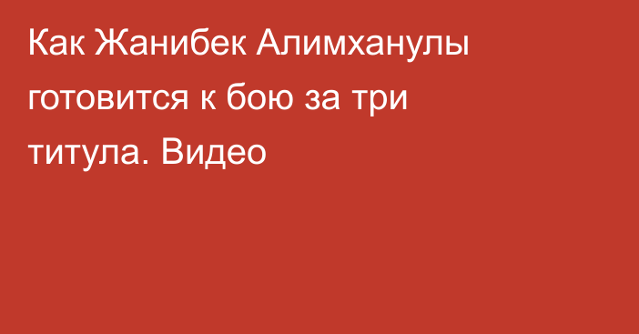 Как Жанибек Алимханулы готовится к бою за три титула. Видео