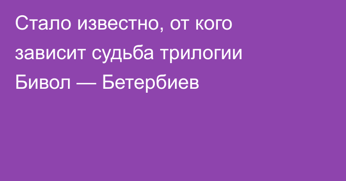 Стало известно, от кого зависит судьба трилогии Бивол — Бетербиев
