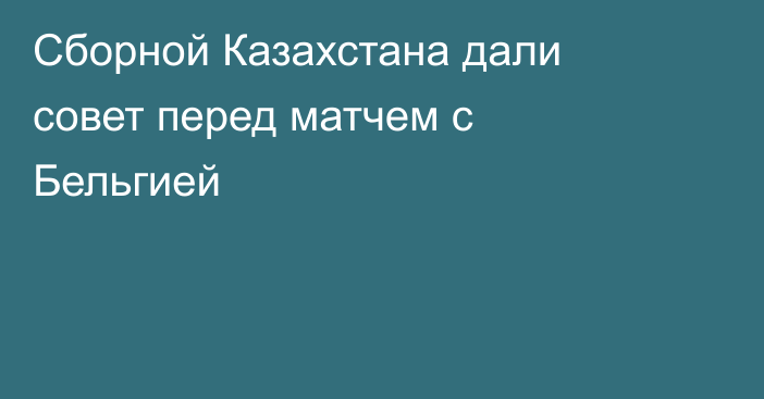 Сборной Казахстана дали совет перед матчем с Бельгией