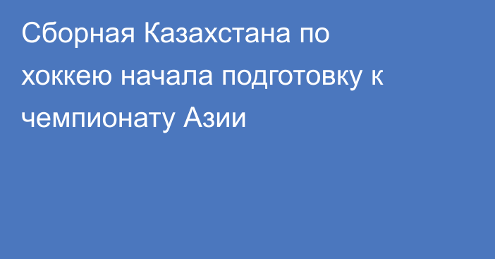 Сборная Казахстана по хоккею начала подготовку к чемпионату Азии