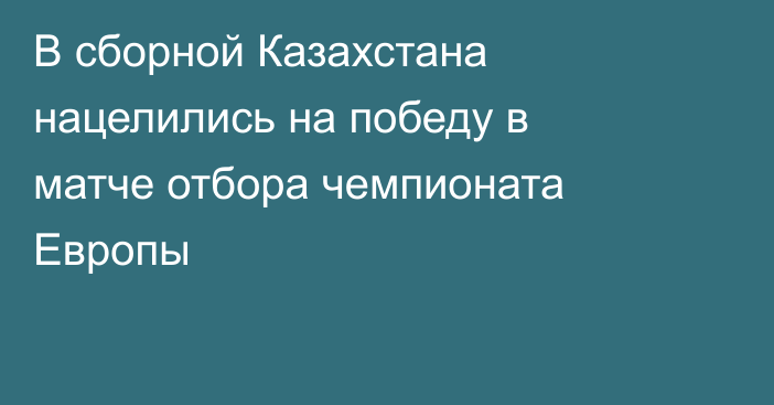 В сборной Казахстана нацелились на победу в матче отбора чемпионата Европы