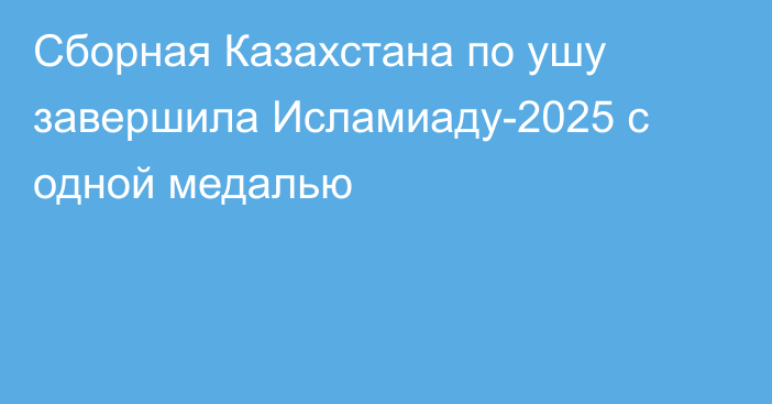 Сборная Казахстана по ушу завершила Исламиаду-2025 с одной медалью