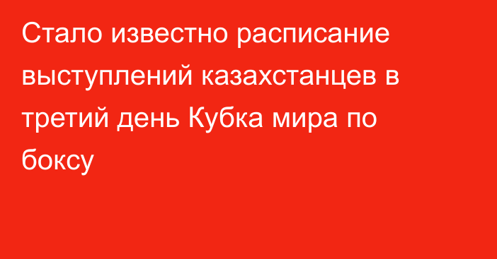 Стало известно расписание выступлений казахстанцев в третий день Кубка мира по боксу