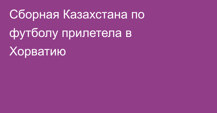 Сборная Казахстана по футболу прилетела в Хорватию