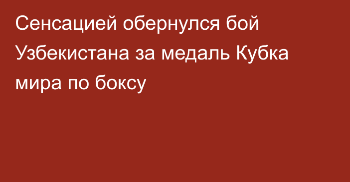 Сенсацией обернулся бой Узбекистана за медаль Кубка мира по боксу