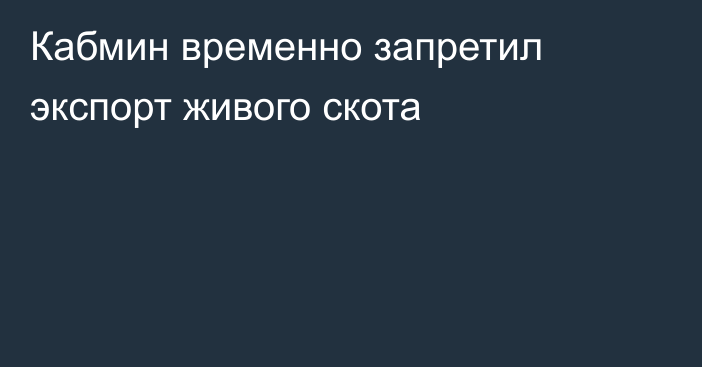Кабмин временно запретил экспорт живого скота
