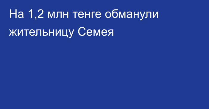 На 1,2 млн тенге обманули жительницу Семея