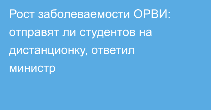 Рост заболеваемости ОРВИ: отправят ли студентов на дистанционку, ответил министр