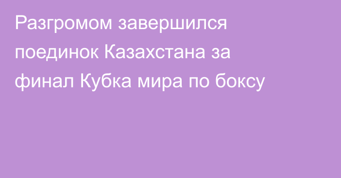 Разгромом завершился поединок Казахстана за финал Кубка мира по боксу