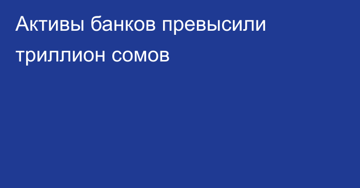 Активы банков превысили триллион сомов