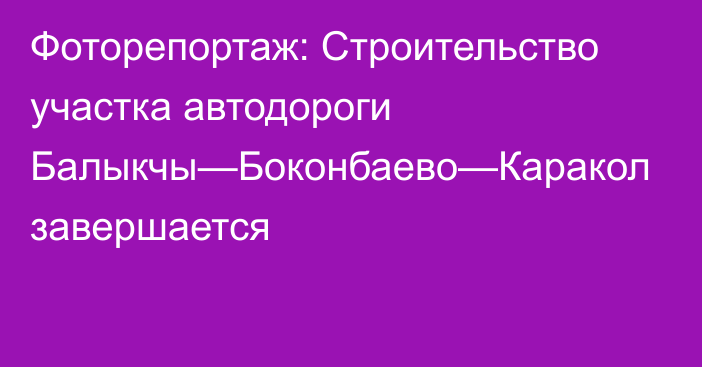 Фоторепортаж: Строительство участка автодороги Балыкчы—Боконбаево—Каракол завершается