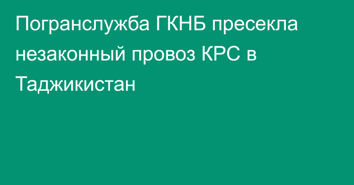 Погранслужба ГКНБ пресекла незаконный провоз КРС в Таджикистан