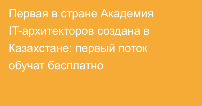 Первая в стране Академия IT-архитекторов создана в Казахстане: первый поток обучат бесплатно