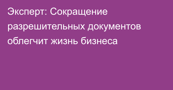 Эксперт: Сокращение разрешительных документов облегчит жизнь бизнеса