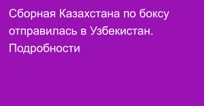 Сборная Казахстана по боксу отправилась в Узбекистан. Подробности