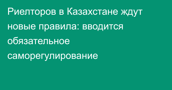Риелторов в Казахстане ждут новые правила: вводится обязательное саморегулирование