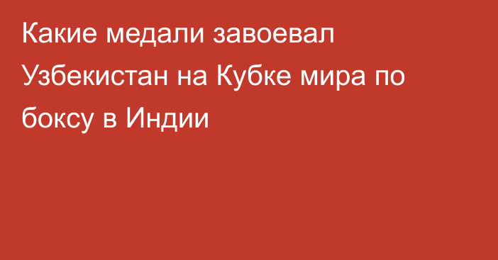 Какие медали завоевал Узбекистан на Кубке мира по боксу в Индии