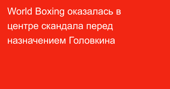 World Boxing оказалась в центре скандала перед назначением Головкина