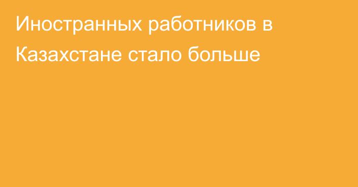 Иностранных работников в Казахстане стало больше