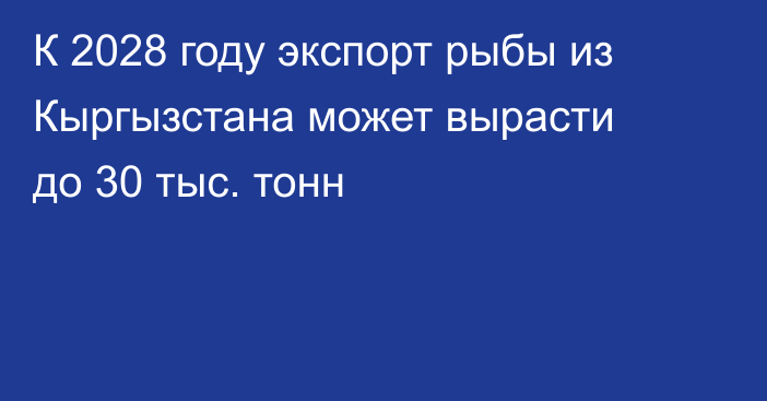 К 2028 году экспорт рыбы из Кыргызстана может вырасти до 30 тыс. тонн