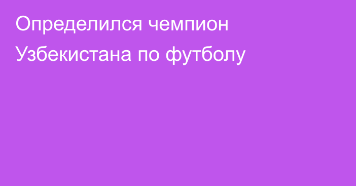 Определился чемпион Узбекистана по футболу